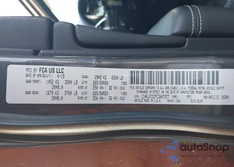 2015 Jeep Grand Cherokee Overland from USA, damaged, VIN 1C4RJFCG7FC847377